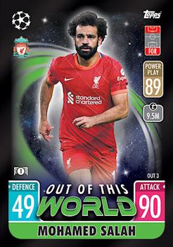 Mohamed Salah Liverpool 2021/22 Topps Match Attax ChL Extra Out of this World #OUT03