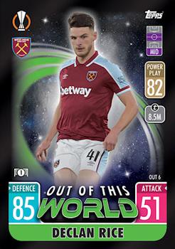 Declan Rice West Ham United 2021/22 Topps Match Attax ChL Extra Out of this World #OUT06
