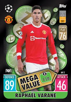 Raphael Varane Manchester United 2021/22 Topps Match Attax ChL Extra Mega Value #MV02