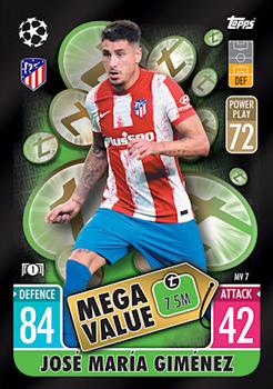 Jose Maria Gimenez Atletico Madrid 2021/22 Topps Match Attax ChL Extra Mega Value #MV07