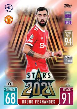 Bruno Fernandes Manchester United 2021/22 Topps Match Attax ChL Extra Stars of 2021 #STA02