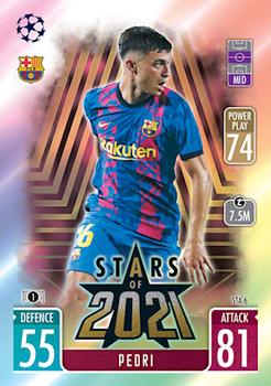 Pedri FC Barcelona 2021/22 Topps Match Attax ChL Extra Stars of 2021 #STA06