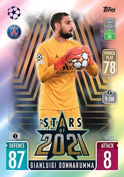Gianluigi Donnarumma Paris Saint-Germain 2021/22 Topps Match Attax ChL Extra Stars of 2021 #STA12