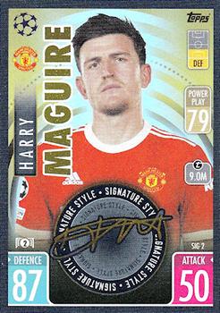 Harry Maguire Manchester United 2021/22 Topps Match Attax ChL Extra Signature Style #SIG02