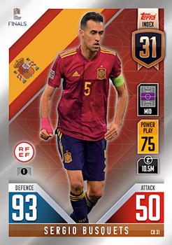 Sergio Busquets Spain Topps Match Attax 101 Road to UEFA Nations League Finals 2022 Countdown #CD31