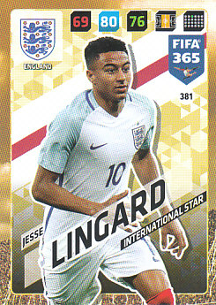 Jesse Lingard England 2018 FIFA 365 International Star #381
