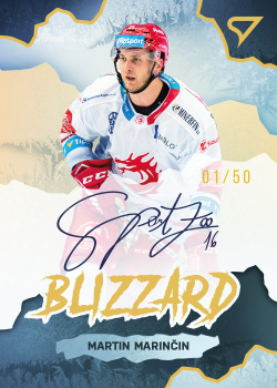 Martin Marincin Trinec Tipsport ELH 2022/23 SportZoo 1. serie Blizzard Gold Auto /50 #BLS-MM