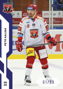 Petr Kalina Hradec Kralove Tipsport ELH 2022/23 SportZoo 1. serie Blue /99 #78