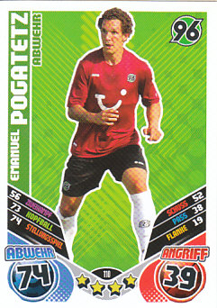 Emanuel Pogatetz Hannover 96 2011/12 Topps MA Bundesliga #110