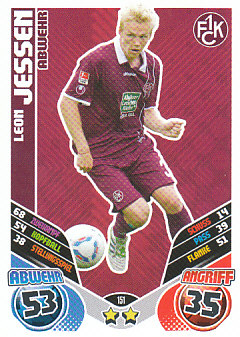 Leon Jessen 1. FC Kaiserslautern 2011/12 Topps MA Bundesliga #151