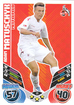 Adam Matuschyk 1. FC Koln 2011/12 Topps MA Bundesliga #171