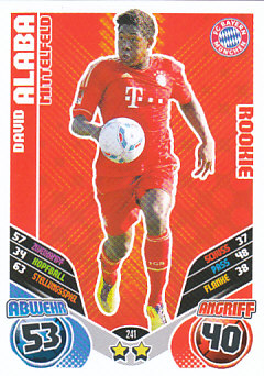 David Alaba Bayern Munchen 2011/12 Topps MA Bundesliga Rookie #241