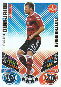 Albert Bunjaku 1. FC Nurnberg 2011/12 Topps MA Bundesliga Match Winner #368