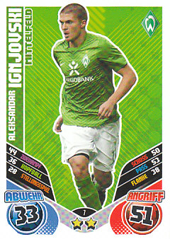 Aleksandar Ignjovski Werder Bremen 2011/12 Topps MA Bundesliga Update #7
