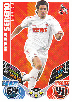 Henrique Sereno 1. FC Koln 2011/12 Topps MA Bundesliga Update #28
