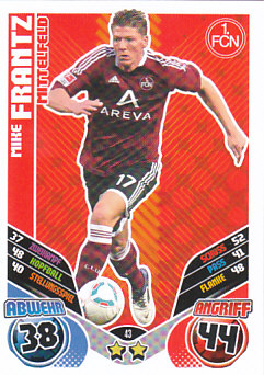 Maik Frantz 1. FC Nurnberg 2011/12 Topps MA Bundesliga Update #43