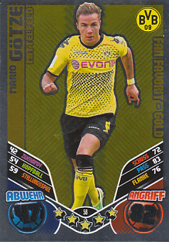 Mario Gotze Borussia Dortmund 2011/12 Topps MA Bundesliga Update Fan Favorit-Gold #58
