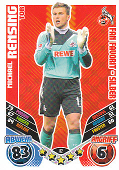 Michael Rensing 1. FC Koln 2011/12 Topps MA Bundesliga Update Fan Favorit-Silber #82