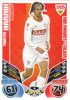 Martin Harnik VfB Stuttgart 2011/12 Topps MA Bundesliga Update Fan Favorit-Silber #89