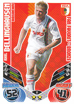 Axel Bellinghausen FC Augsburg 2011/12 Topps MA Bundesliga Update Fan Favorit-Bronze #91