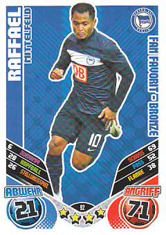 Raffael Hertha Berlin 2011/12 Topps MA Bundesliga Update Fan Favorit-Bronze #92
