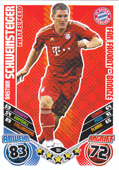 Bastian Schweinsteiger Bayern Munchen 2011/12 Topps MA Bundesliga Update Fan Favorit-Bronze #104