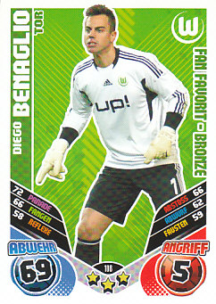 Diego Benaglio VfL Wolfsburg 2011/12 Topps MA Bundesliga Update Fan Favorit-Bronze #108