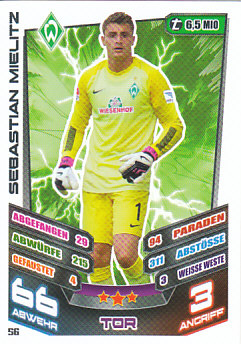 Sebastian Mielitz Werder Bremen 2013/14 Topps MA Bundesliga #56