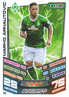 Marko Arnautovic Werder Bremen 2013/14 Topps MA Bundesliga #72