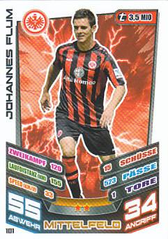 Johannes Flum Eintracht Frankfurt 2013/14 Topps MA Bundesliga #101
