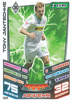 Tony Jantschke Borussia Monchengladbach 2013/14 Topps MA Bundesliga #222