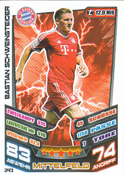 Bastian Schweinsteiger Bayern Munchen 2013/14 Topps MA Bundesliga #243