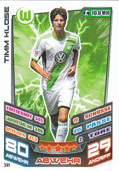 Timm Klose VfL Wolfsburg 2013/14 Topps MA Bundesliga #311