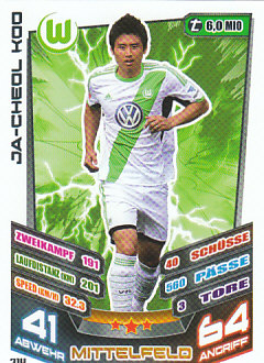 Ja-Cheol Koo VfL Wolfsburg 2013/14 Topps MA Bundesliga #314