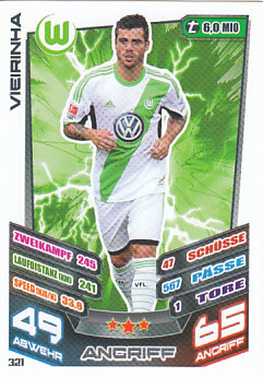 Vieirinha VfL Wolfsburg 2013/14 Topps MA Bundesliga #321