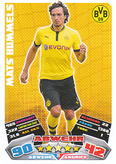 Mats Hummels Borussia Dortmund 2012/13 Topps MA Bundesliga #39