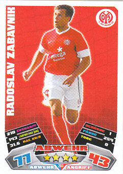 Radoslav Zabavnik 1. FSV Mainz 05 2012/13 Topps MA Bundesliga #203
