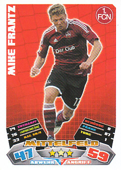 Mike Frantz 1. FC Nurnberg 2012/13 Topps MA Bundesliga #262