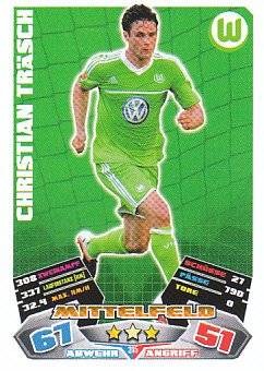 Christian Trasch VfL Wolfsburg 2012/13 Topps MA Bundesliga #315