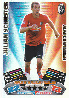 Julian Schuster SC Freiburg 2012/13 Topps MA Bundesliga Match Winner #341