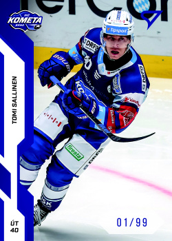 Tomi Sallinen Kometa Brno Tipsport ELH 2022/23 SportZoo 2. serie Blue /99 #337