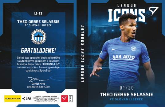 Theo Gebre Selassie Slovan Liberec SportZoo FORTUNA:LIGA 2021/22 2. serie League Icons Booklet /20 #LI-TS