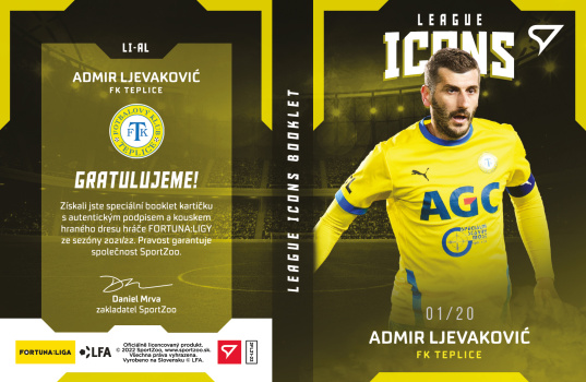 Admir Ljevakovic Teplice SportZoo FORTUNA:LIGA 2021/22 2. serie League Icons Booklet /20 #LI-AL
