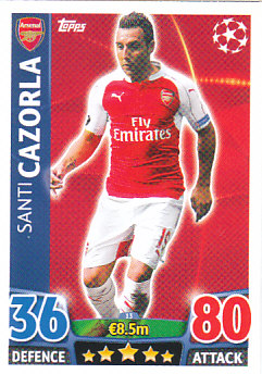 Santi Cazorla Arsenal 2015/16 Topps Match Attax CL #13