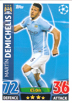 Martin Demichelis Manchester City 2015/16 Topps Match Attax CL #39