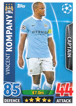 Vincent Kompany Manchester City 2015/16 Topps Match Attax CL Captain #40