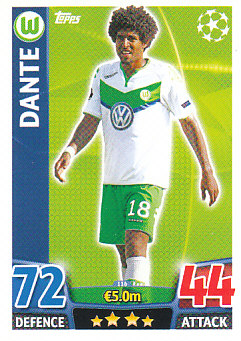 Dante VfL Wolfsburg 2015/16 Topps Match Attax CL #116
