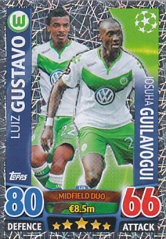 Luiz Gustavo / Josuha Guilavogui VfL Wolfsburg 2015/16 Topps Match Attax CL Midfield Duo #126