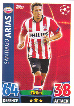 Santiago Arias PSV Eindhoven 2015/16 Topps Match Attax CL #146