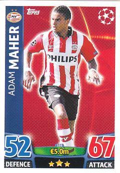 Adam Maher PSV Eindhoven 2015/16 Topps Match Attax CL #155
